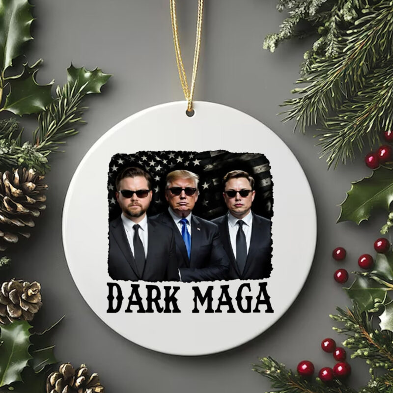 DARK MAGA JD Vance Trump Elon Musk Ornament