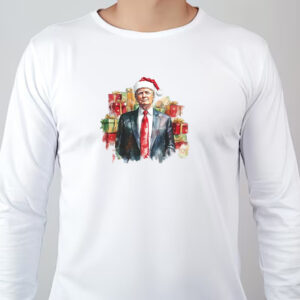 Donald Trump Christmas Sweatshirt , T-shirt , Hoodie , Long Sleeve T-shirt , MAGA Holidays , Trump with Santa