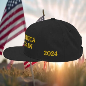 Gold MAGA Hat – Black with Gold Embroidery Make America Great Again, TRUMP 2024