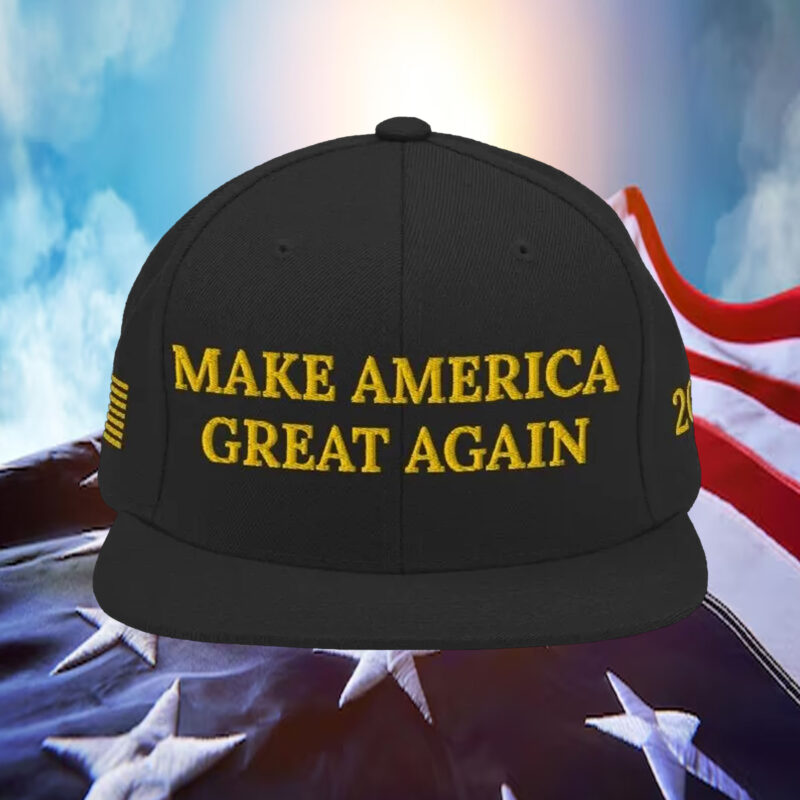 Gold MAGA Hat – Black with Gold Embroidery Make America Great Again, TRUMP 20242