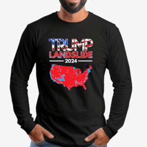 Official 2024 Electoral Map Trump Landslide Red Election Map Sweatshirt , T-shirt , Hoodie , Long Sleeve T-shirt2