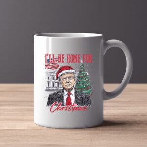 Trump I'll Be Home for Christmas - Humorous Trump Christmas Mug Clipart Illustration2