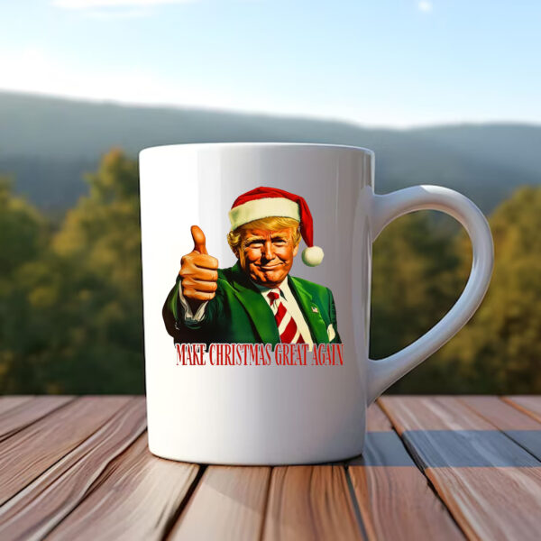 Trump I'll Be Home for Christmas - Humorous Trump Christmas Mug Design Clipart Illustration