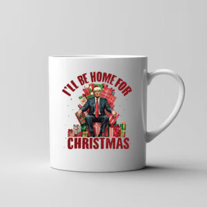 Trump I'll Be Home for Christmas, Humorous Trump Mug Design Clipart Illustration3