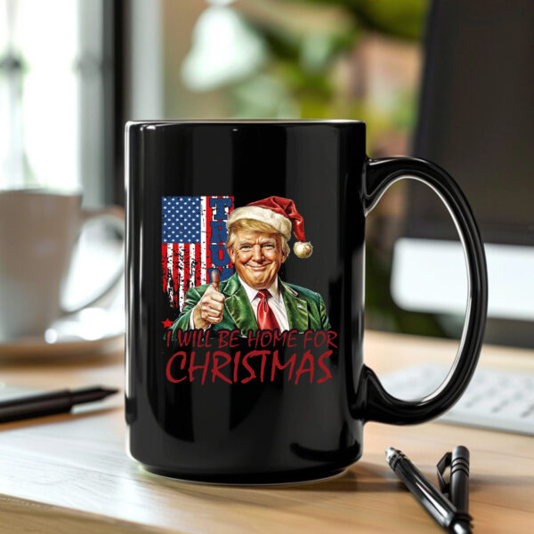 Trump I'll Be Home for Christmas Usa Flag Mug,Christmas Santa Trump