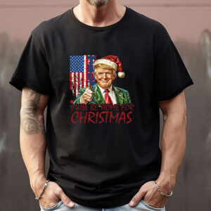 Trump I'll Be Home for Christmas Usa Flag Sweatshirt , T-shirt , Hoodie , Long Sleeve T-shirt ,Christmas Santa Trump 1