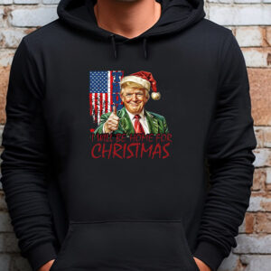 Trump I'll Be Home for Christmas Usa Flag Sweatshirt , T-shirt , Hoodie , Long Sleeve T-shirt ,Christmas Santa Trump