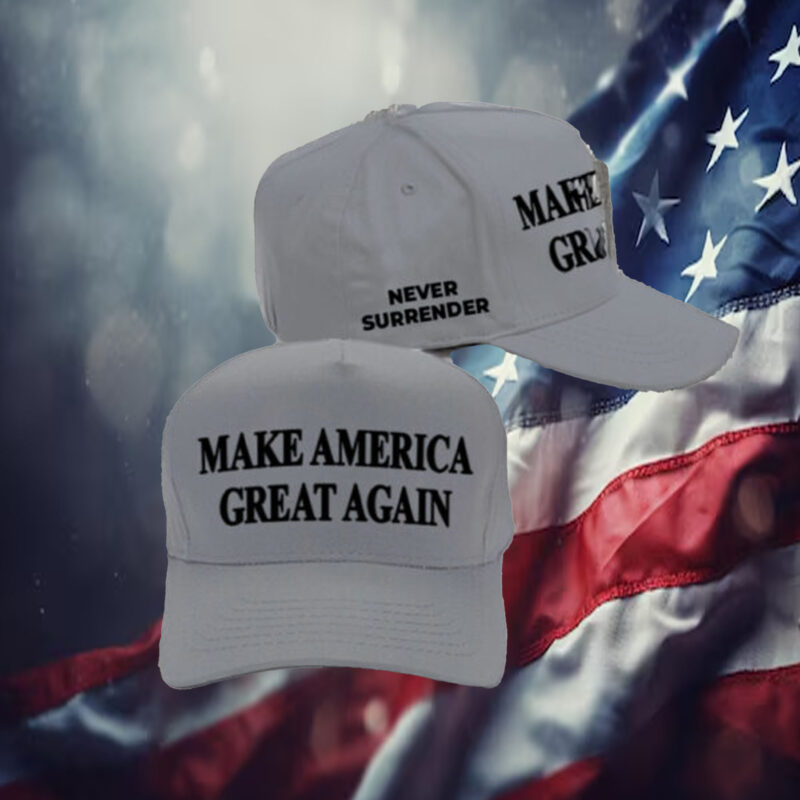 Trump Never Surrender Gray MAGA Hat 20241