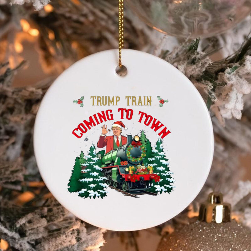 Trump Train Coming To Town Ill Be Home For Christmas Ornament Make Christmas Great Again 3