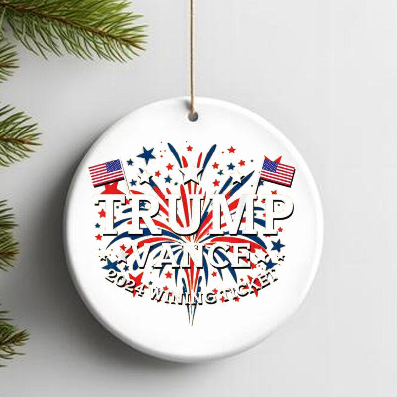 Trump Vance 2024 Winning Ticket Ornament2