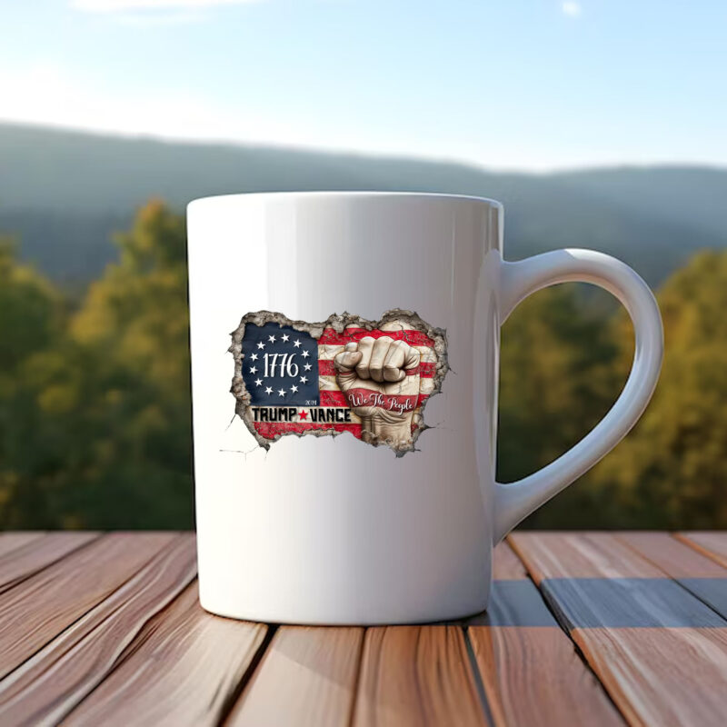 We the people patriotic flag and fist, Trump Vance 2024 Mug