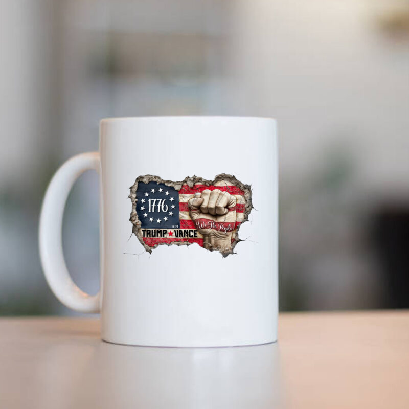 We the people patriotic flag and fist, Trump Vance 2024 Mug1