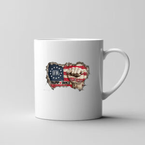 We the people patriotic flag and fist, Trump Vance 2024 Mug3