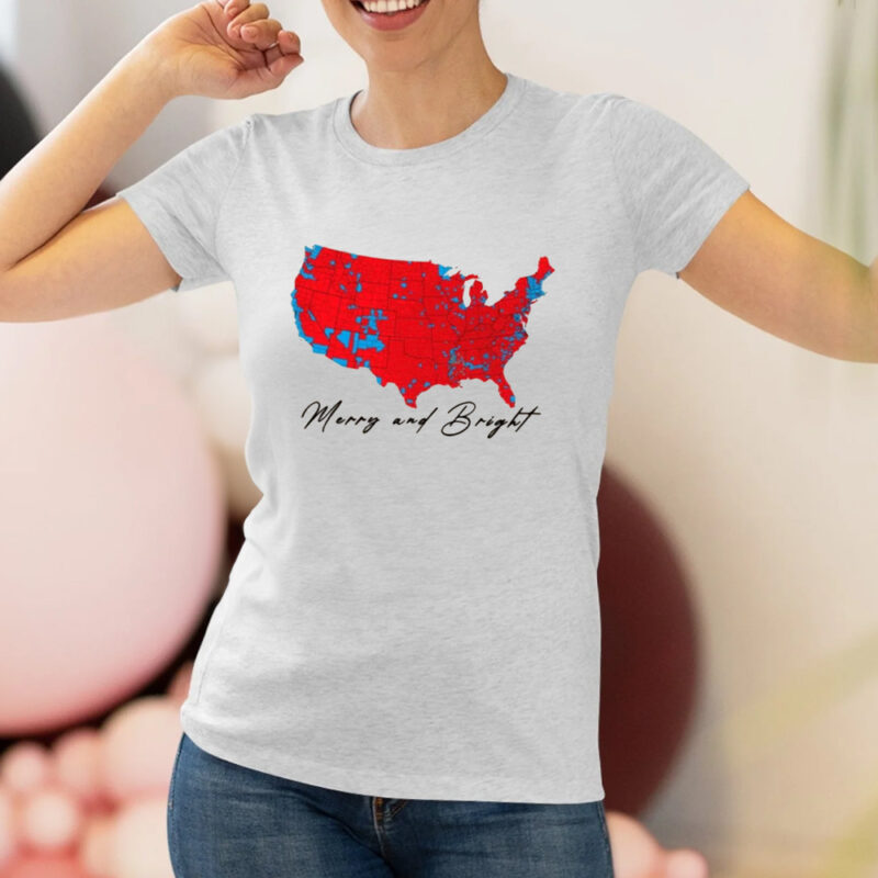 Election Map Christmas Shirt, Merry And Bright Shirt, Trump president Shirt