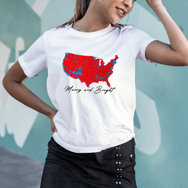 Election Map Christmas Shirt, Merry And Bright Shirt, Trump president Shirt2