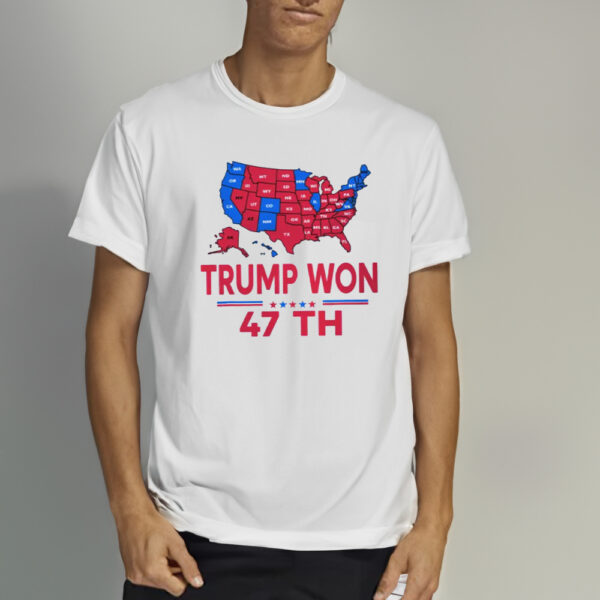 Trump Won 47th President Shirt, Ballot Map 2024 T-shirt, Trump president T-Shirts1