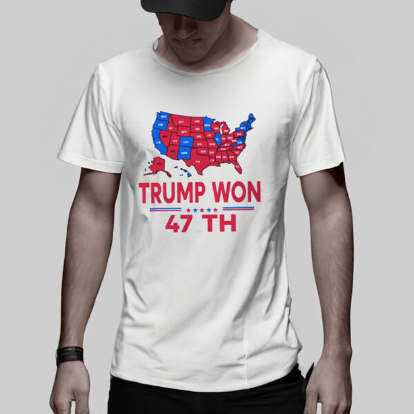 Trump Won 47th President Shirt, Ballot Map 2024 T-shirt, Trump president T-Shirts3