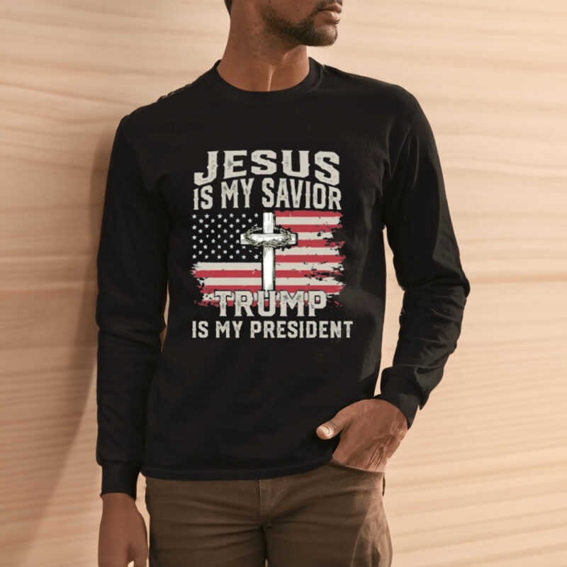 Trump president T-Shirt, Jesus Is My Savior Trump Is My President T-Shirts, Patriotic Christian Shirts3